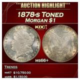 1878-s Morgan Dollar Toned $1 ms66+ SEGS