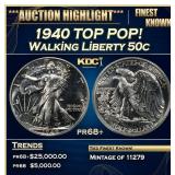 1940 Proof Walking Liberty Half Dollar TOP POP! 50