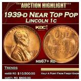 1939-d Lincoln Cent Near Top Pop 1c ms67+ rd SEGS