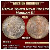 1879-o Morgan Dollar Toned Near Top Pop $1 ms65+ S