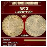 1912 Liberty Nickel 5c ms66+ SEGS