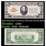 1928 $20 Gold Certificate FR-2402 Woods/Mellon Gra