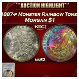 PCGS 1887-p Morgan Dollar Monster Rainbow Toned $1