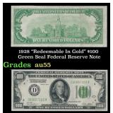 1928 $100 Green Seal Federal Reserve Note "Redeema