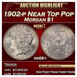 1902-p Morgan Dollar Near Top Pop $1 ms66+ SEGS