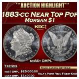 1883-cc Morgan Dollar Near Top Pop $1 ms66+ DMPL S