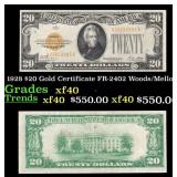 1928 $20 Gold Certificate FR-2402 Woods/Mellon Gra