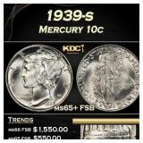 1939-s Mercury Dime 10c ms65+ FSB SEGS