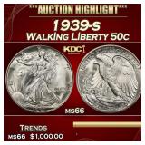 1939-s Walking Liberty Half Dollar 50c ms66 SEGS