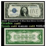 1928B $1 Blue Seal Silver Certificate "Funnyback"