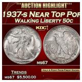 1937-s Walking Liberty Half Dollar Near Top Pop 50