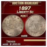 1897 Liberty Nickel 5c ms66 SEGS