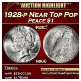 1928-p Peace Dollar Near Top Pop $1 ms66 SEGS