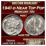 1941-d Mercury Dime Near Top Pop! 10c ms68 FSB SEG
