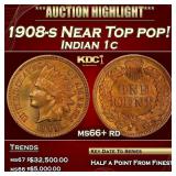 1908-s Indian Cent Near Top pop! 1c ms66+ rd SEGS
