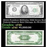 1934A $500 Green Seal Federal Reserve Note Preside