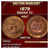 1879 Indian Cent 1c ms67 rb SEGS