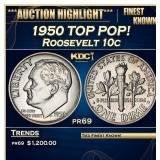 1950 Proof Roosevelt Dime TOP POP! 10c pr69 SEGS