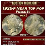 1926-p Peace Dollar Near Top Pop $1 ms66+ SEGS