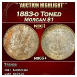 1883-o Morgan Dollar Toned $1 ms66+ SEGS