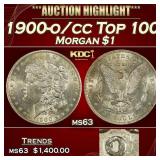 1900-o/cc Top 100 Morgan Dollar $1 ms63 USCG