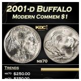 2001-d Buffalo Modern Commem Dollar $1 ms70 SEGS