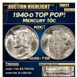 1940-d Mercury Dime TOP POP! 10c ms68+ FSB SEGS