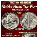 1944-s Mercury Dime Near Top Pop! 10c ms68 FSB SEG