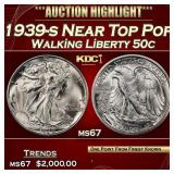 1939-s Walking Liberty Half Dollar Near Top Pop 50