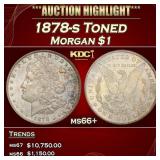 1878-s Morgan Dollar Toned $1 ms66+ SEGS