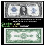 1923 $1 large size Silver Certificate Grades Choic