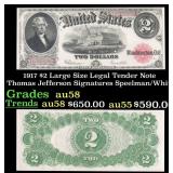 1917 $2 Large Size Legal Tender Note Thomas Jeffer