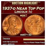 1937-d Lincoln Cent Near Top Pop 1c ms67+ rd SEGS