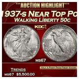 1937-s Walking Liberty Half Dollar Near Top Pop 50