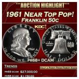1961 Proof Franklin Half Dollar Near Top Pop! 50c