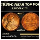 1936-d Lincoln Cent Near Top Pop 1c ms67 rd SEGS