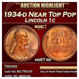 1934-d Lincoln Cent Near Top Pop 1c ms67 rd SEGS