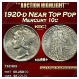 1920-d Mercury Dime Near Top Pop 10c ms66+ SEGS
