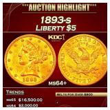 1893-s Gold Liberty Half Eagle $5 ms64+ SEGS