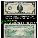 1914 $10 Large Size Red Seal FRN Rare Red Seal New
