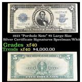 1923 $5 Large Size Silver Certificate "Porthole No