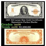 1907 $10 Large Size Gold Certificate Grades Choice