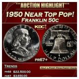 1950 Proof Franklin Half Dollar Near Top Pop! 50c