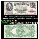 1917 $2 Large Size Legal Tender Note Thomas Jeffer