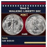 1946-s Walking Liberty Half Dollar 50c Grades ms66