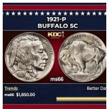 1921-p Buffalo Nickel 5c ms66 SEGS