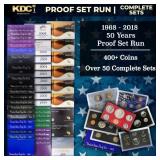 1968-2018 50 Years Proof Set Run - 408 Coins, 51 C