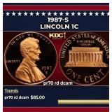 1987-s Proof Lincoln Cent 1c pr70 rd dcam SEGS