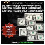 Complete 1969 $1 Green Seal Federal Reserve Note S