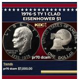 1976-s Ty 1 Clad Proof Eisenhower Dollar $1 pr70 d